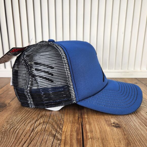SAYiWON'T Trucker Hat Cap Blue Black Mesh Snapback Motivational Logo Thunder - Picture 4 of 12